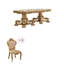 Deluxe Golden Marble Rectangular Dining Table Sets-107276911