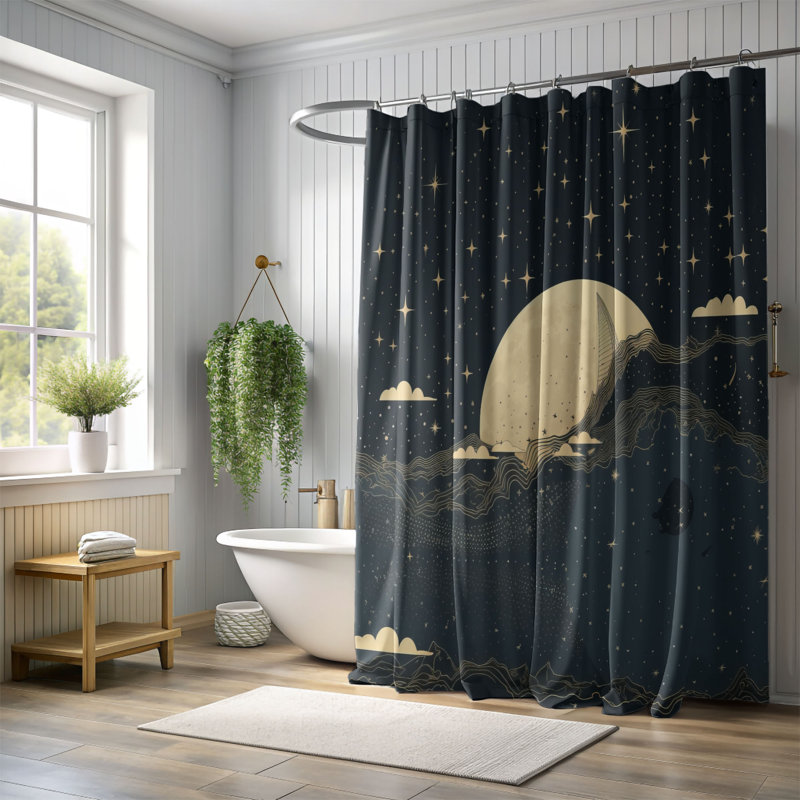 Rideau de douche Ahavah, H 74 po x l 71 po