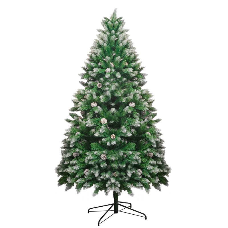 Arbre de Noël artificiel 5 pi / 6 pi / 7 pi avec flocons de neige et pommes de pin Stephanie, 5'