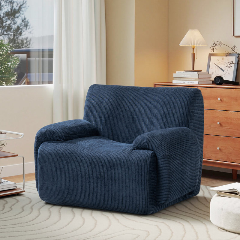 42" W Foam-Filled Upholstered Accent Armchair, Navy