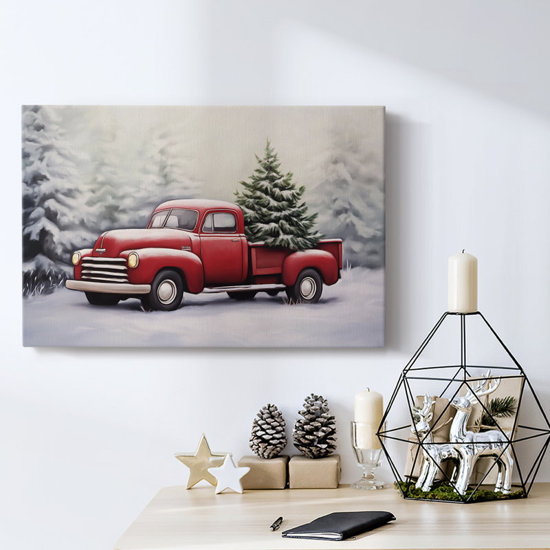Art des Fêtes de Noël - Toile tendue avec châssis - Série 3-XCIX, H 18 po x l 27 po