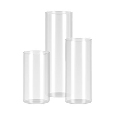 Ensemble de 120 photophores cylindriques transparents et vases en verre, bougies piliers pour centres de table de mariage, blanc
