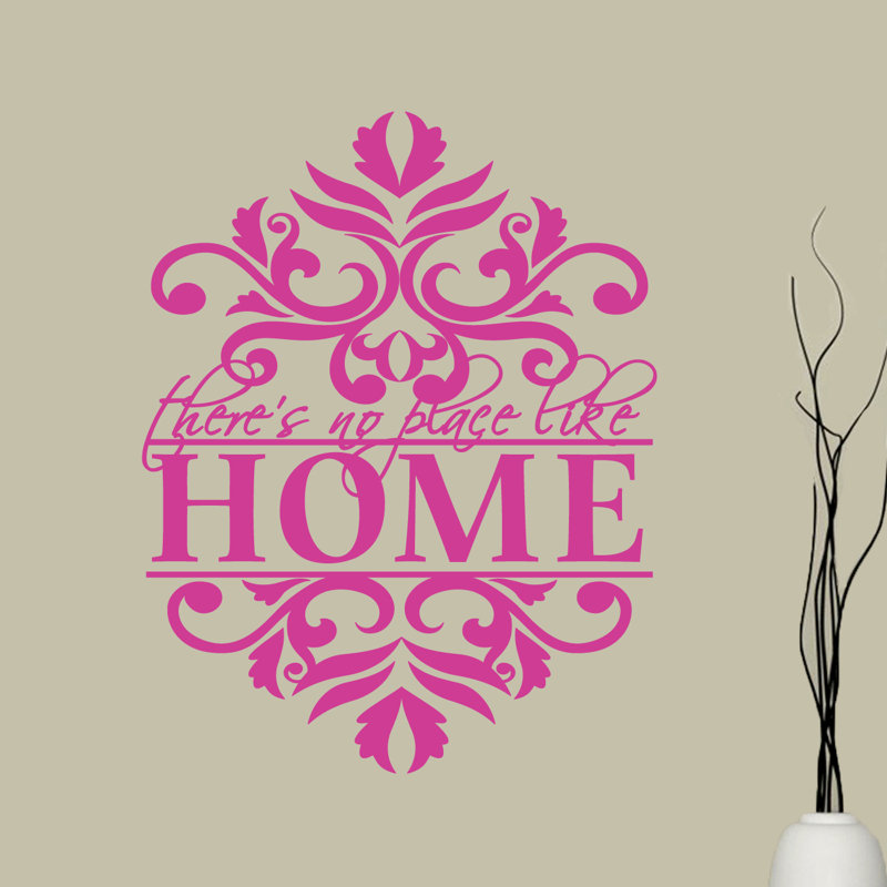 Décalcomanie murale «no place like home, Rose vif