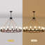 Lustre rustique en bois à roulettes - Luminaire rond de style campagnard pour salon, salle à manger, haut plafond avec chaîne réglable, certifié UL-1567031681