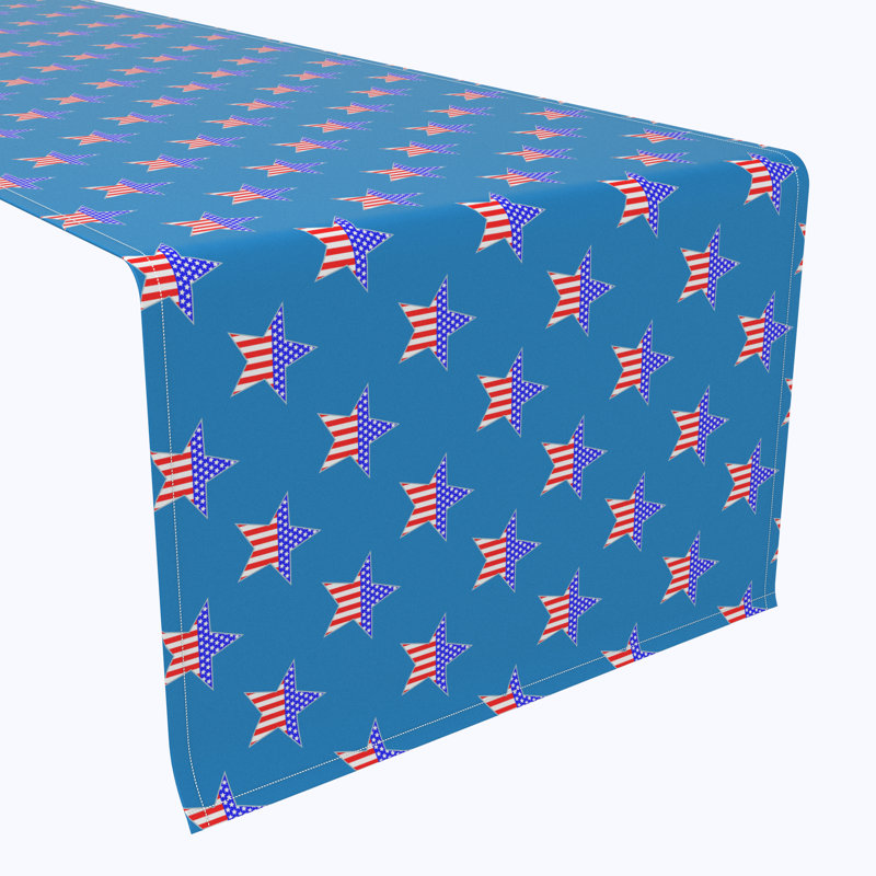 Clough Geometric Independence Day Table Runner, 72" x 12"