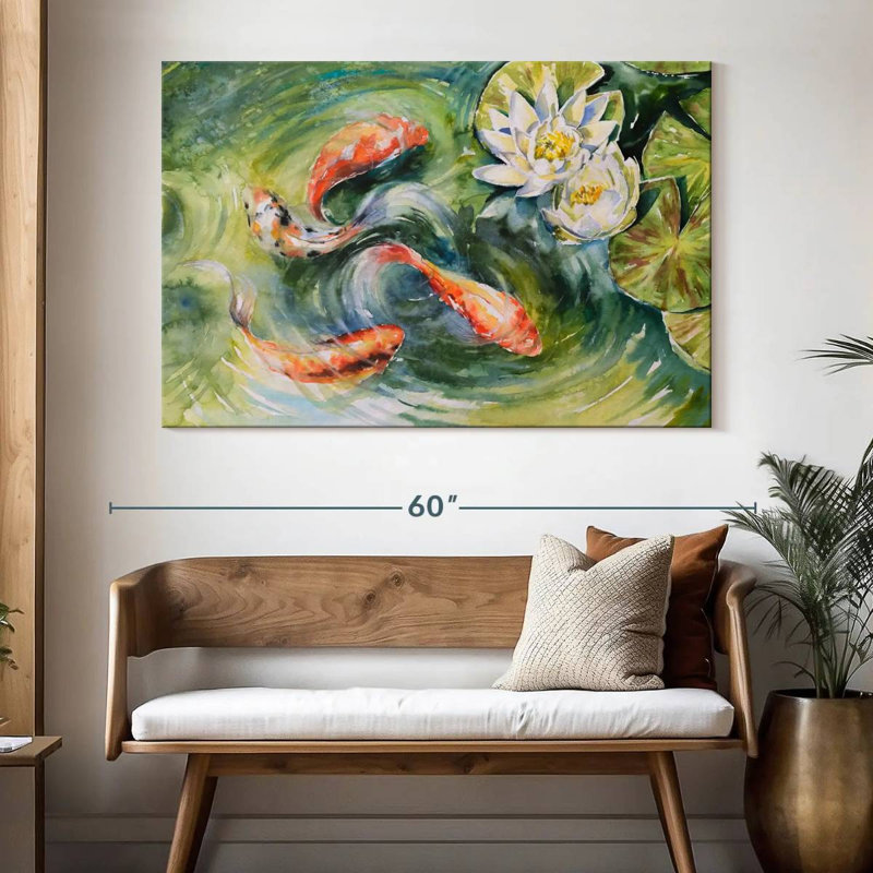 Brampt Pond Of Koi, 34" H x 51" W