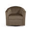 Fauteuil demi-tonneau pivotant rembourré en velours café-1248396660