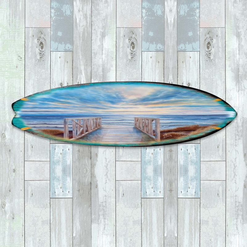 Décoration murale planche de surf, H 10 po x l 36 po x P 1 po
