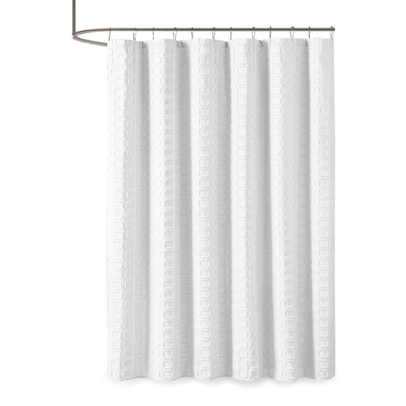 Rideau de douche uni tissé, Blanc
