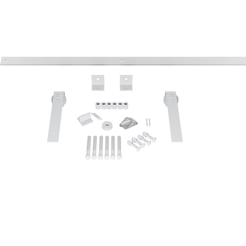 Ensemble de quincaillerie pour porte de grange standard Premium, Blanc fusée, 72 po