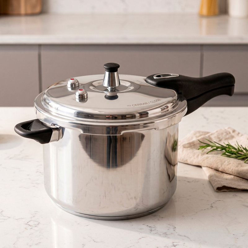 Autocuiseur Magefesa Avant 8,5 litres en aluminium, compatible avec les cuisinières à gaz, électriques et vitrocéramiques, stérilisateur