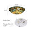  Plafonnier encastré 16 po TAELEY style victorien Tiffany 3 lumières