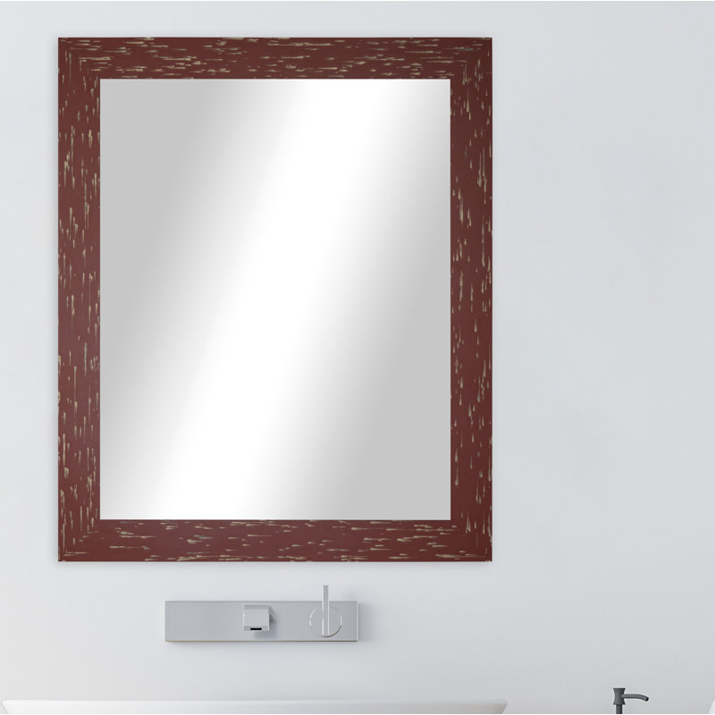 Miroir de salle de bain Uecker, H 45 po x l 39 po, Rouge brique