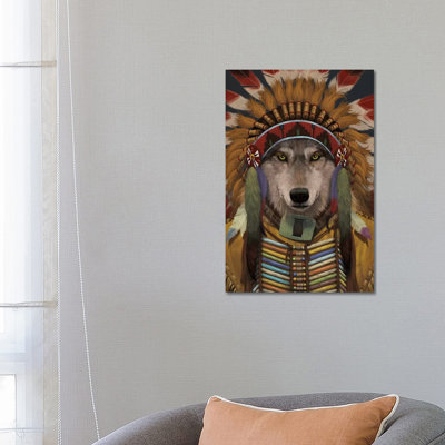 Wolf Spirit Chief 1 Piece Wall Art on Canvas