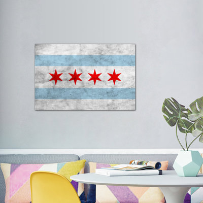 " Chicago Flag, Grunge "