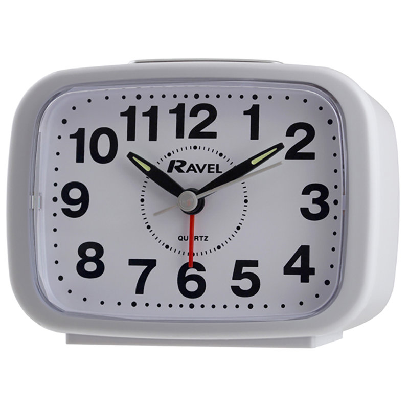 Quartz movement / Crystal Alarm Clock, White