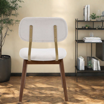 Ensemble de 2 chaises de salle à manger confortables, en tissu, mousse et bois, style ferme moderne pour la cuisine