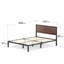 Slovan Modern Metal Platform Bed frame with Wooden Headboard-2098781562