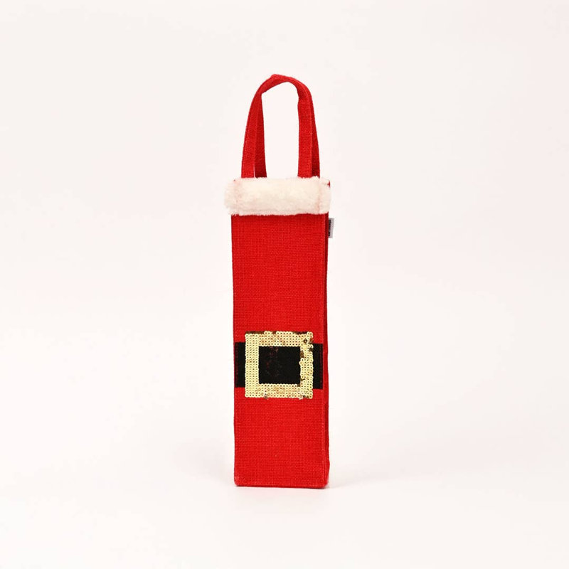Sac de Noël en jute | Sac-cadeau en plastique à paillettes