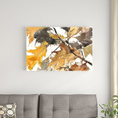 «Watercolor Autumn Leaves I» par Samuel Dixon, reproduction d'art sur toile tendue