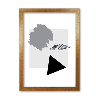 Grey Square Mismatch Abstract - Single Picture Frame Print