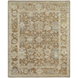 Sinclair Hand Knotted Wool Vintage Look Area Rug in Taupe