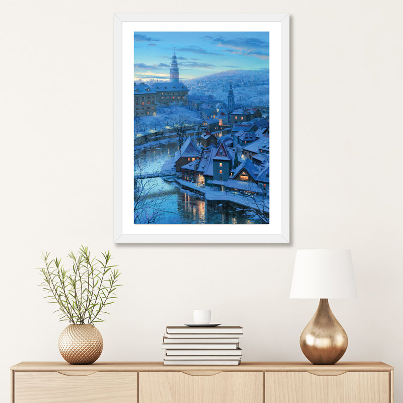 «Twilight In Krumlov» - reproduction de photo, H 24 po x l 16 po x P 1 po, Papier blanc