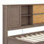 Lit de jour simple avec tablettes de rangement, planche de liège, ports USB et trois tiroirs-706612820