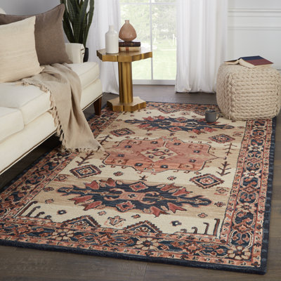 Oriental Handmade Tufted Wool Beige/Orchre Area Rug