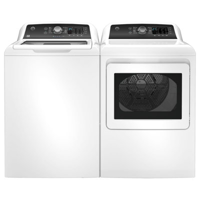 GE Appliances 4.5 cu. ft. Top Load Washer with Water Level Control + 7.4 cu. ft. Gas Dryer with Up to 120 ft. Venting and Sensor Dry