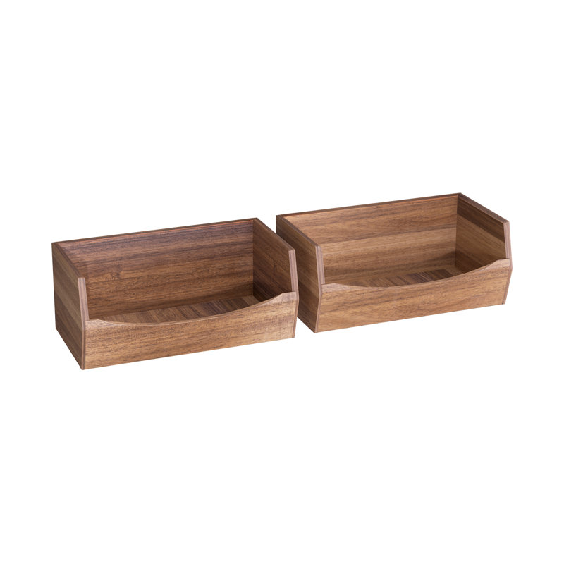 Rangement de bac empilable en bois d'acacia