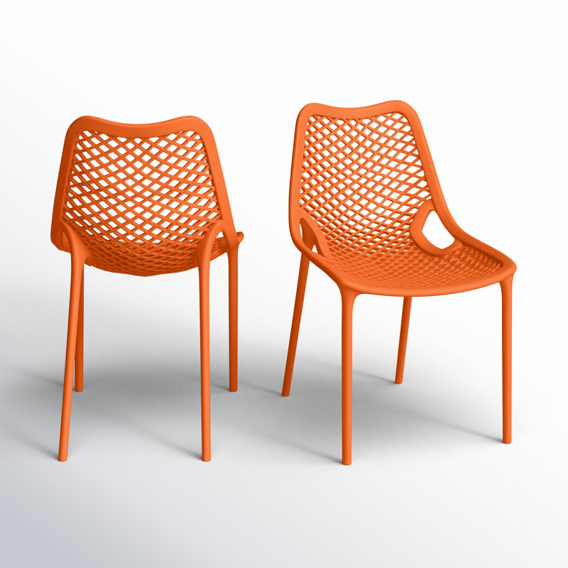 Chaise d'appoint empilable d'extérieur Farrah, Orange