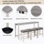 Ensemble de table de bar 4 pièces avec prise de courant, idéal pour le salon et la salle à manger, avec tabourets confortables et structure robuste