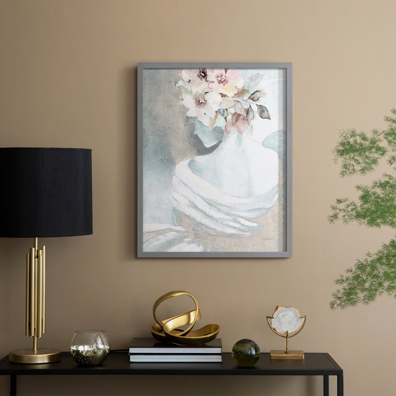 Reproduction encadrée Whisper II - bois massif, H 11 po x l 9 po, Gris