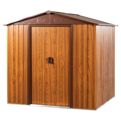 6 Ft. W Metal Workshop With Galvanized Iron & Panels Storage Shelter Frame Weather Resistance