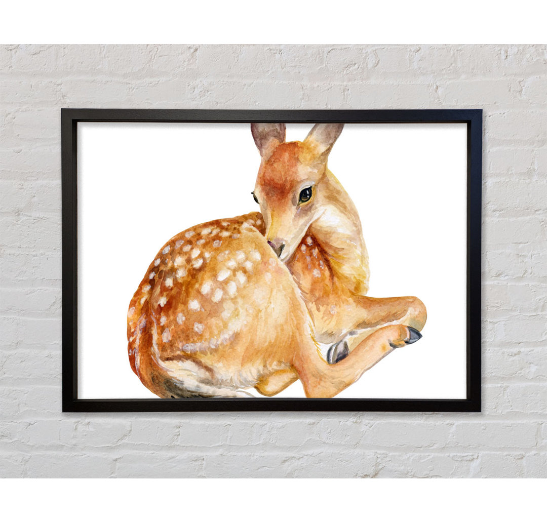 Watercolour Woodland Deer - Bilderrahmen Kunstdrucke auf Leinwand