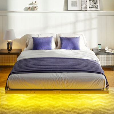 Canealus 9.1'' Floating Metal Bed Frame with LED Lights