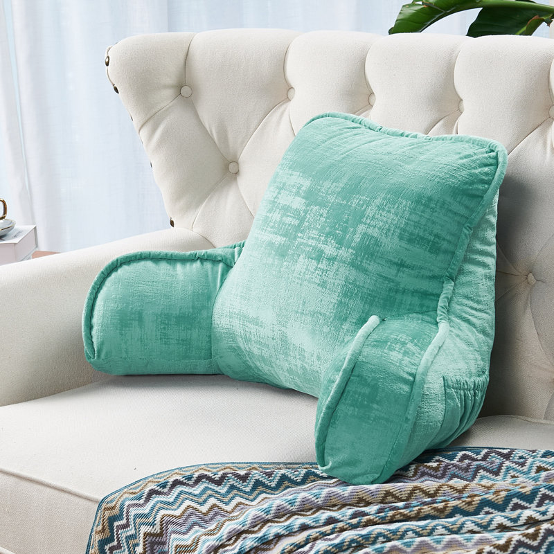 Textured Velvet Bedrest Pillow Cover & Insert, North Sea