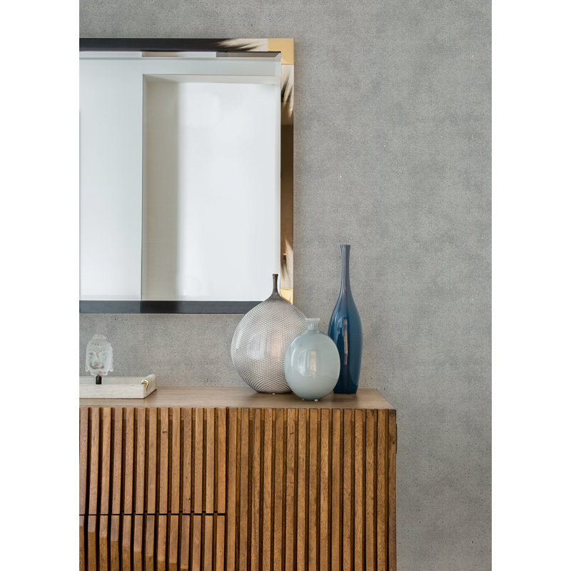 Rouleau de papier peint L 33 pi x l 27,6 po Devvan Cibola Stone, Argent