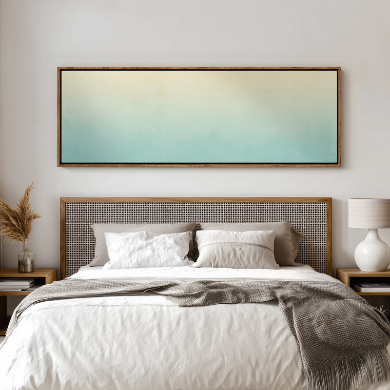 Très grand art mural rétro encadré pour art classique, H 20 po x l 60 po, Naturel