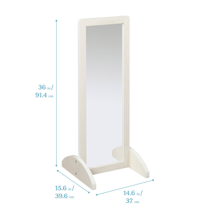 Miroir ECR4Kids, Blanc délavé, 36 po x 14,6 po