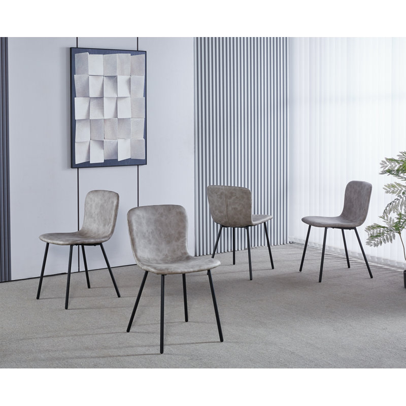 Mose Upholstered Dining Chair Set, 2, Black
