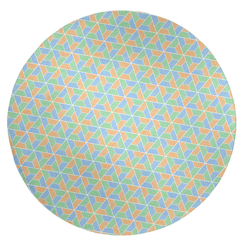 Chenille Geometric Indoor Rug, Round 5'