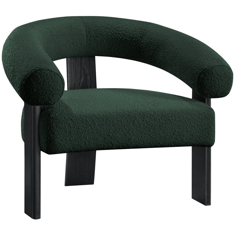 Winston 35.5'' Wide Armchair, Green Boucle Fabric