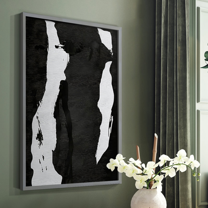 Abstrait, encadré, reproduction encadrée, H 10 po x l 8 po, Gris