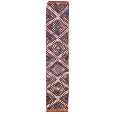 Tapis de couloir unique en laine noué à la main de style années 2000 2 pi 6 po x 12 pi 3 po Jijim