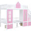Lit superposé avec bureau Twintwin en rose, stable et mignon-651978279