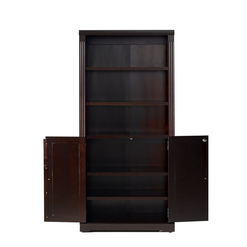 Portland 72" H x 33" W Storage Bookcase, Cappuccino