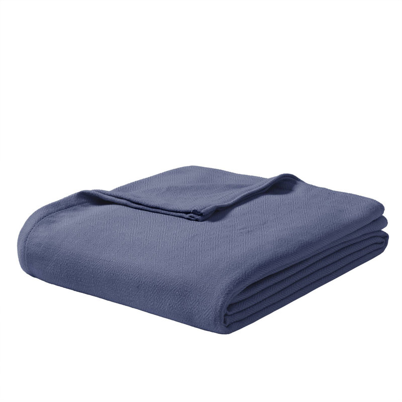 Jeté de qualité supérieure en coton de bambou durable, jeté bleu marine moderne pour la maison