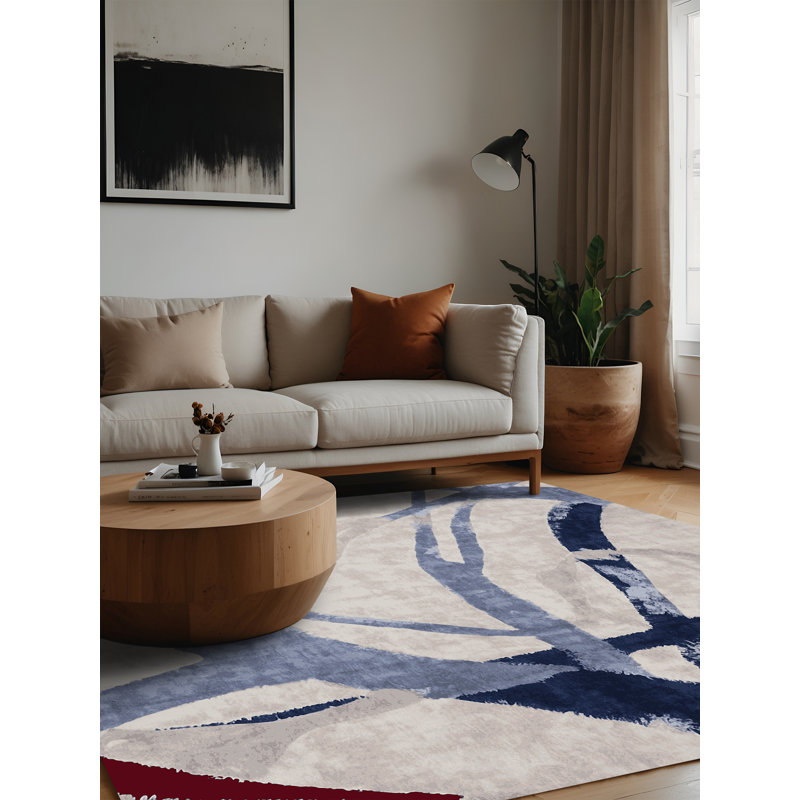 Machine Washable Beige Area Rug, Square 3'